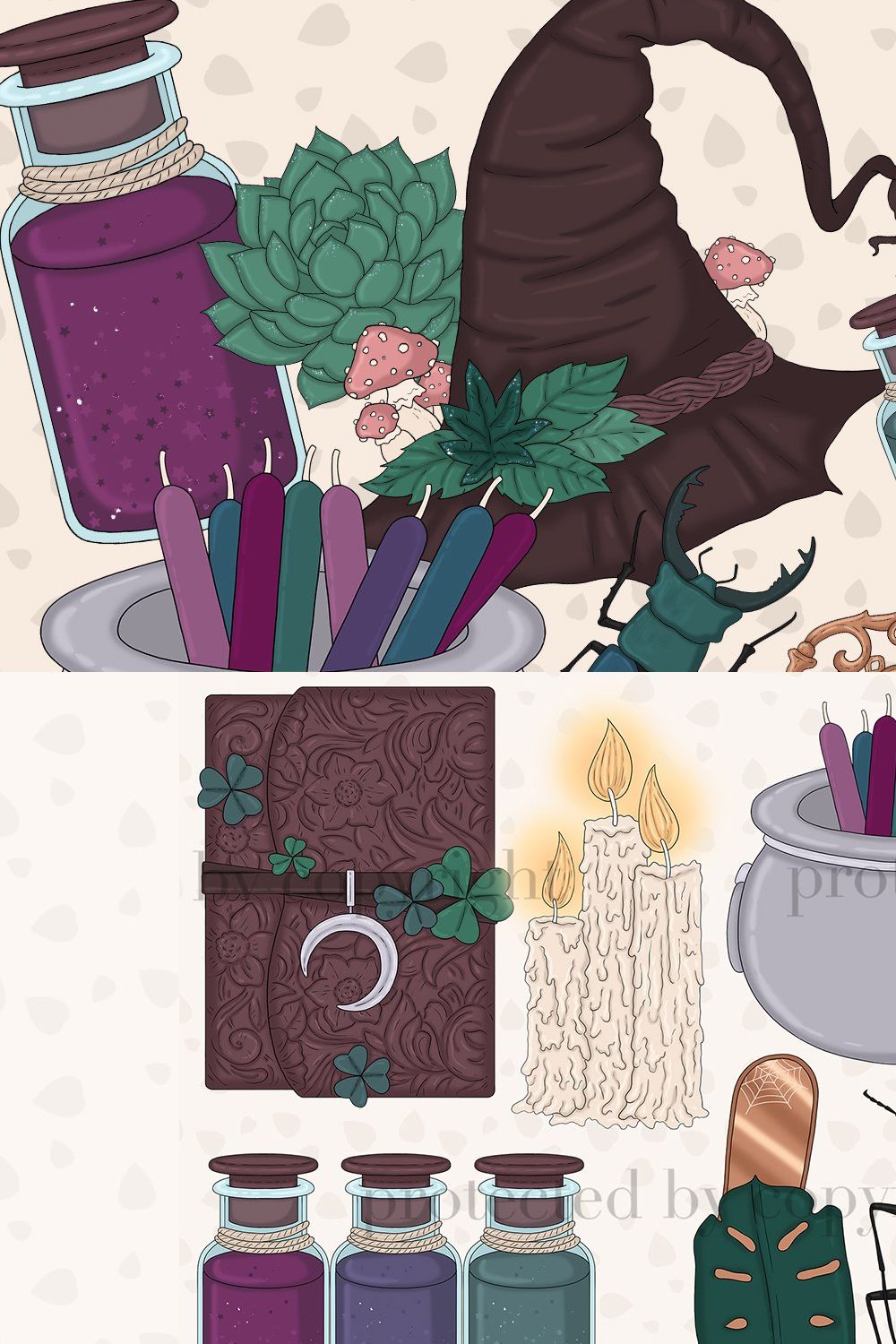 Forest Witch Clipart pinterest preview image.
