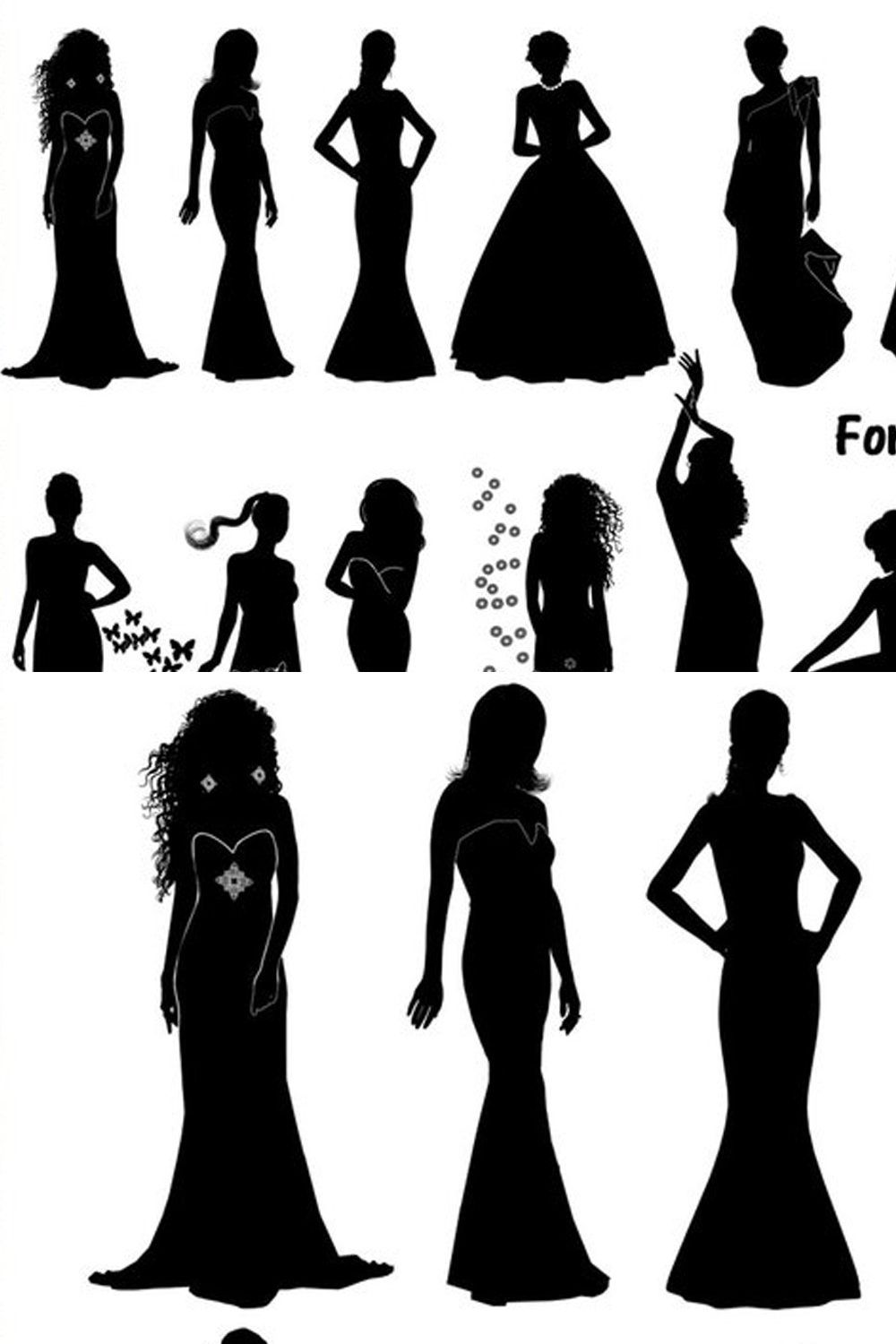 Formal Dressed Women AI Vector PNG pinterest preview image.