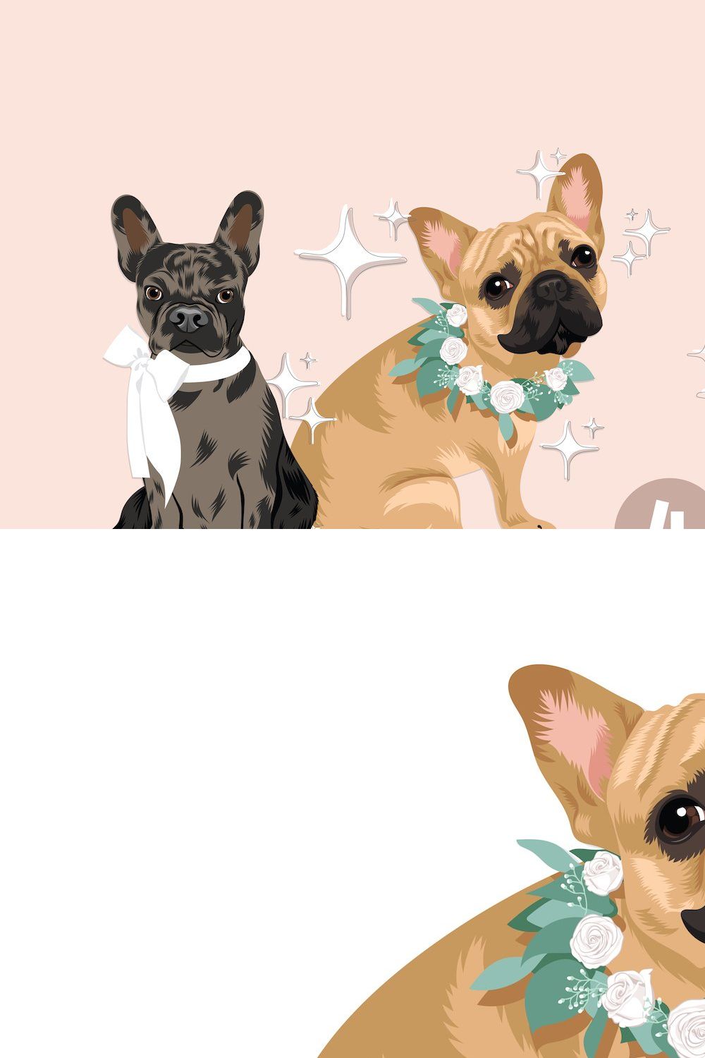 French Bulldog Vector Illustrations pinterest preview image.