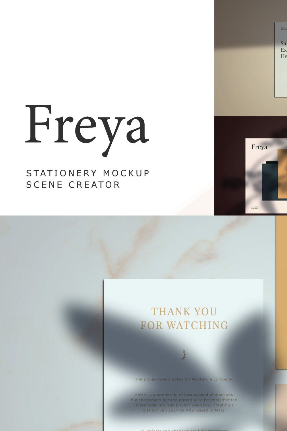 Freya Mockup Kit Scene Creator pinterest preview image.