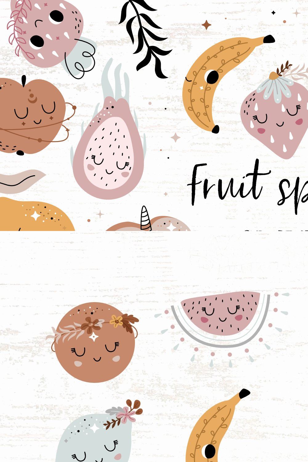 Fruit spirit - clip art set pinterest preview image.
