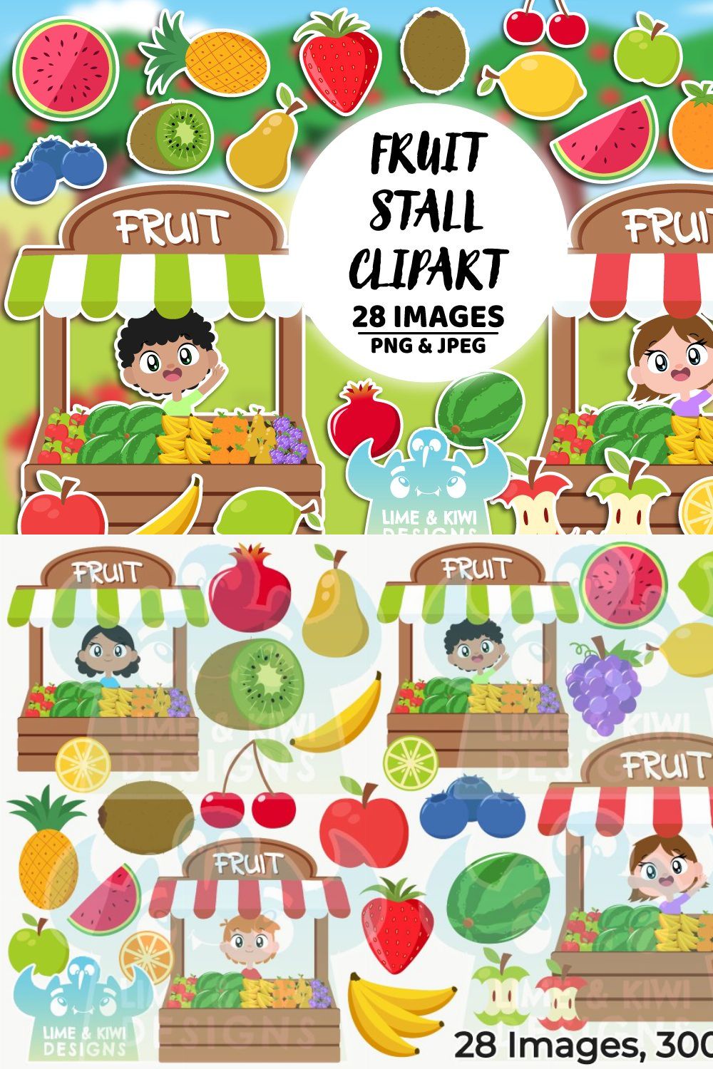Fruit Stall Clipart pinterest preview image.