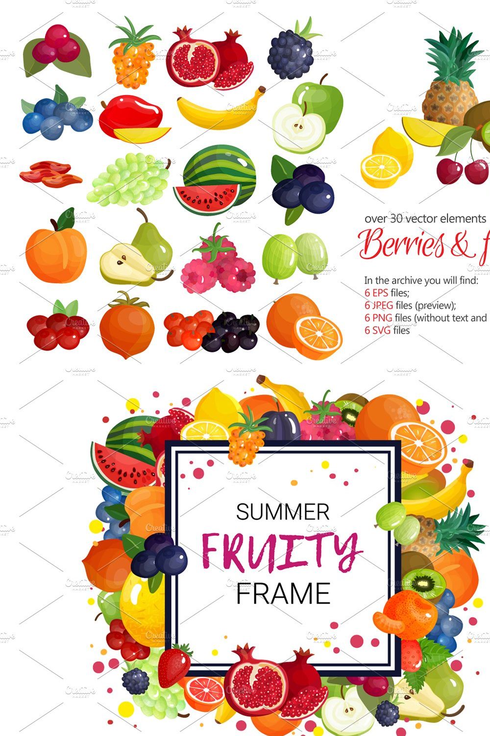 Fruits & Berries Set pinterest preview image.