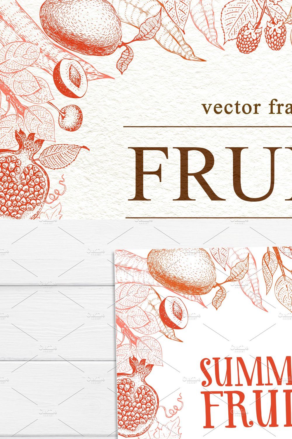 Fruits Vector Frame pinterest preview image.