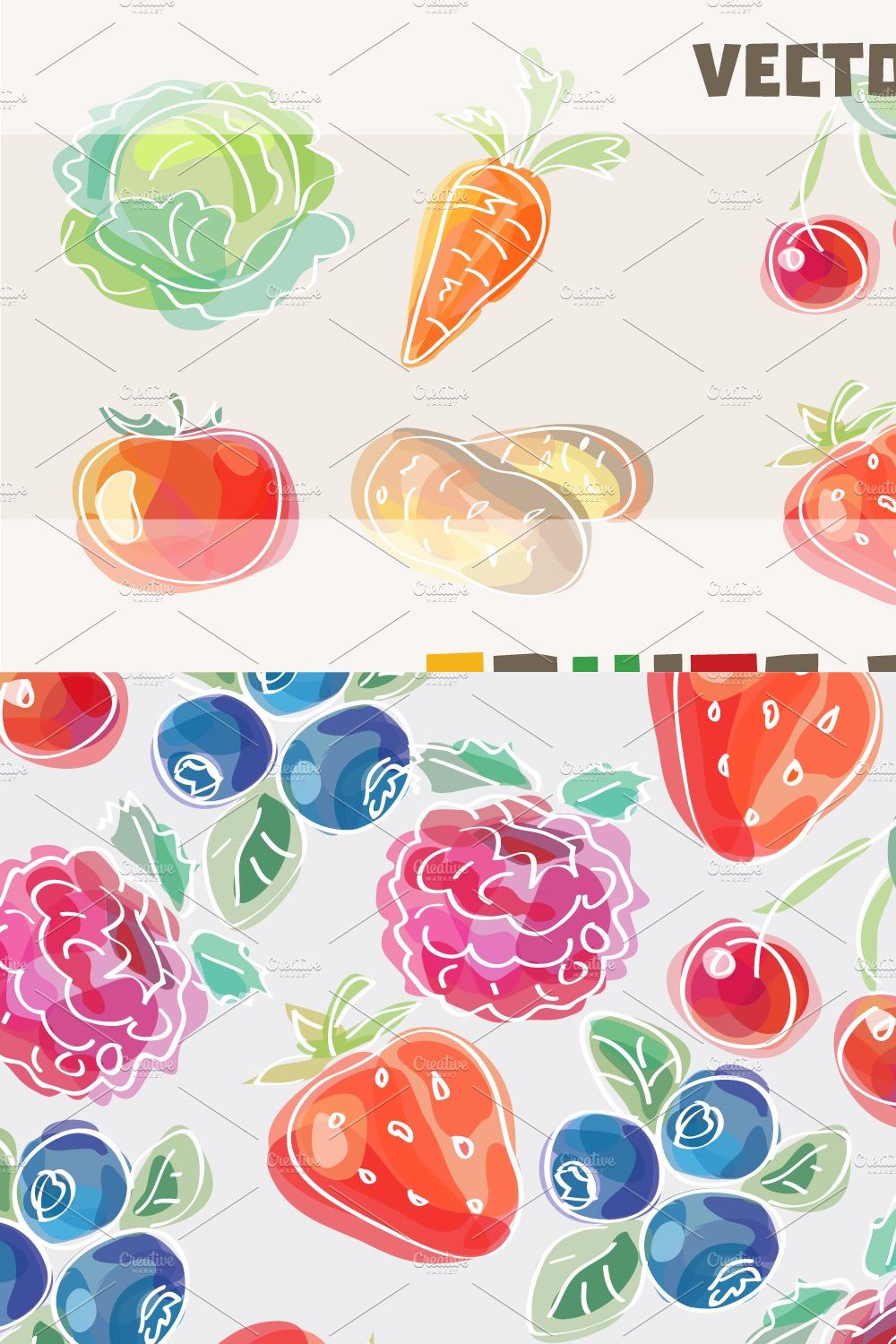 Fruits & Vegetables pinterest preview image.