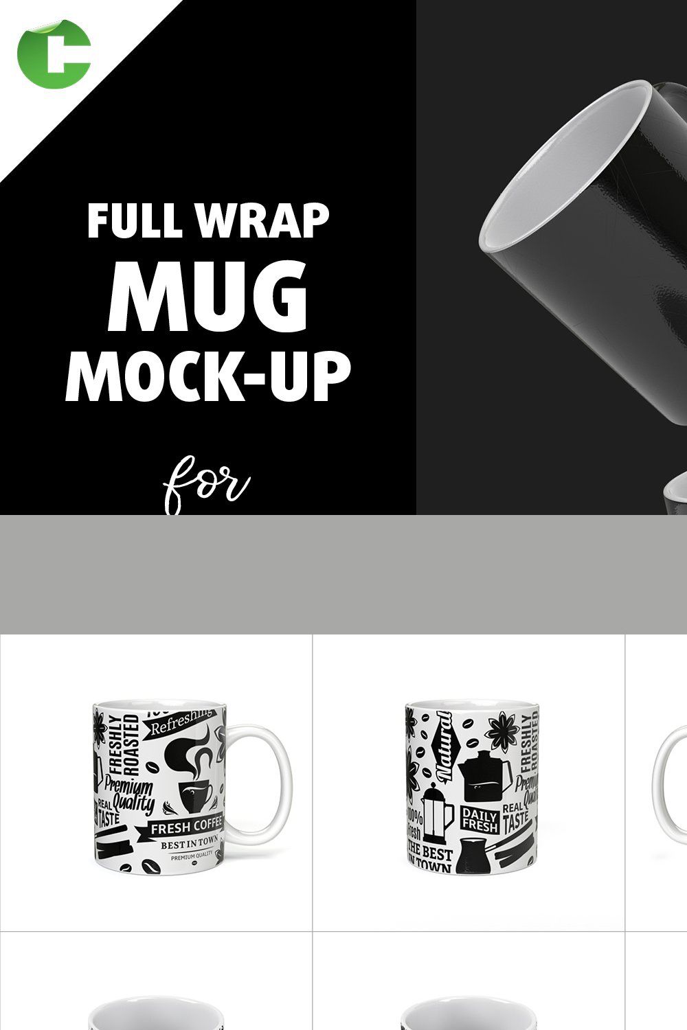 Full Wrap Mug Mock-up pinterest preview image.