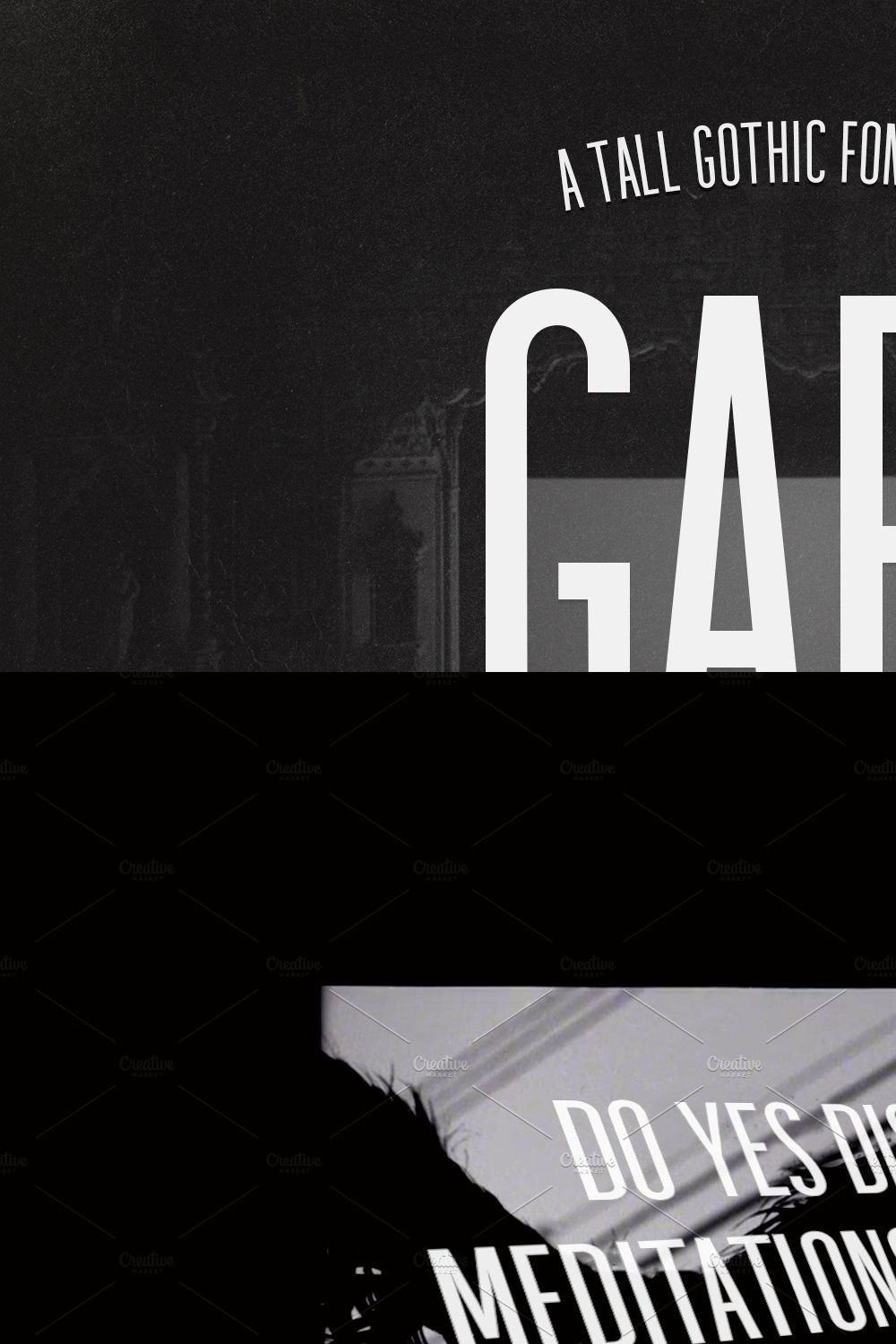 Gabe Sans - Tall Gothic Font Family pinterest preview image.