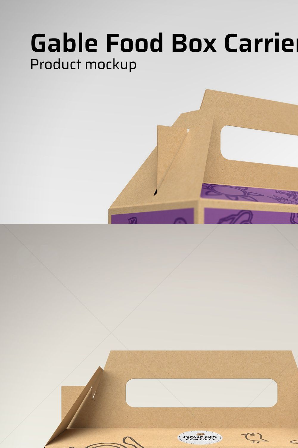 Gable Food Box Carrier Mockup #01 pinterest preview image.
