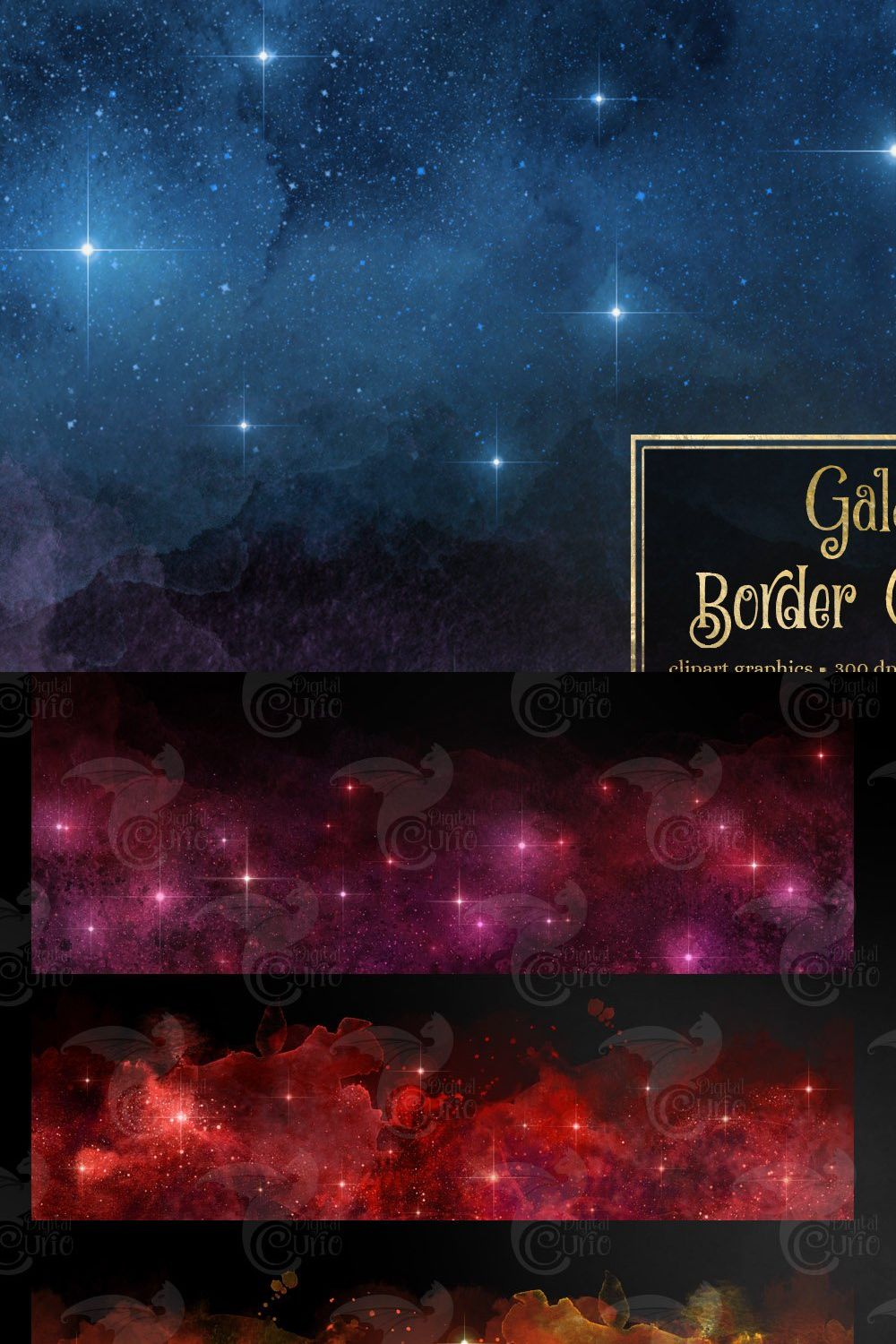 Galaxy Border Overlays pinterest preview image.