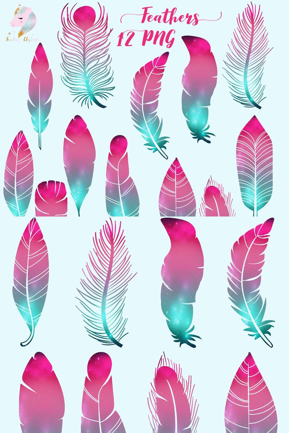 Galaxy Feathers Clipart pinterest preview image.