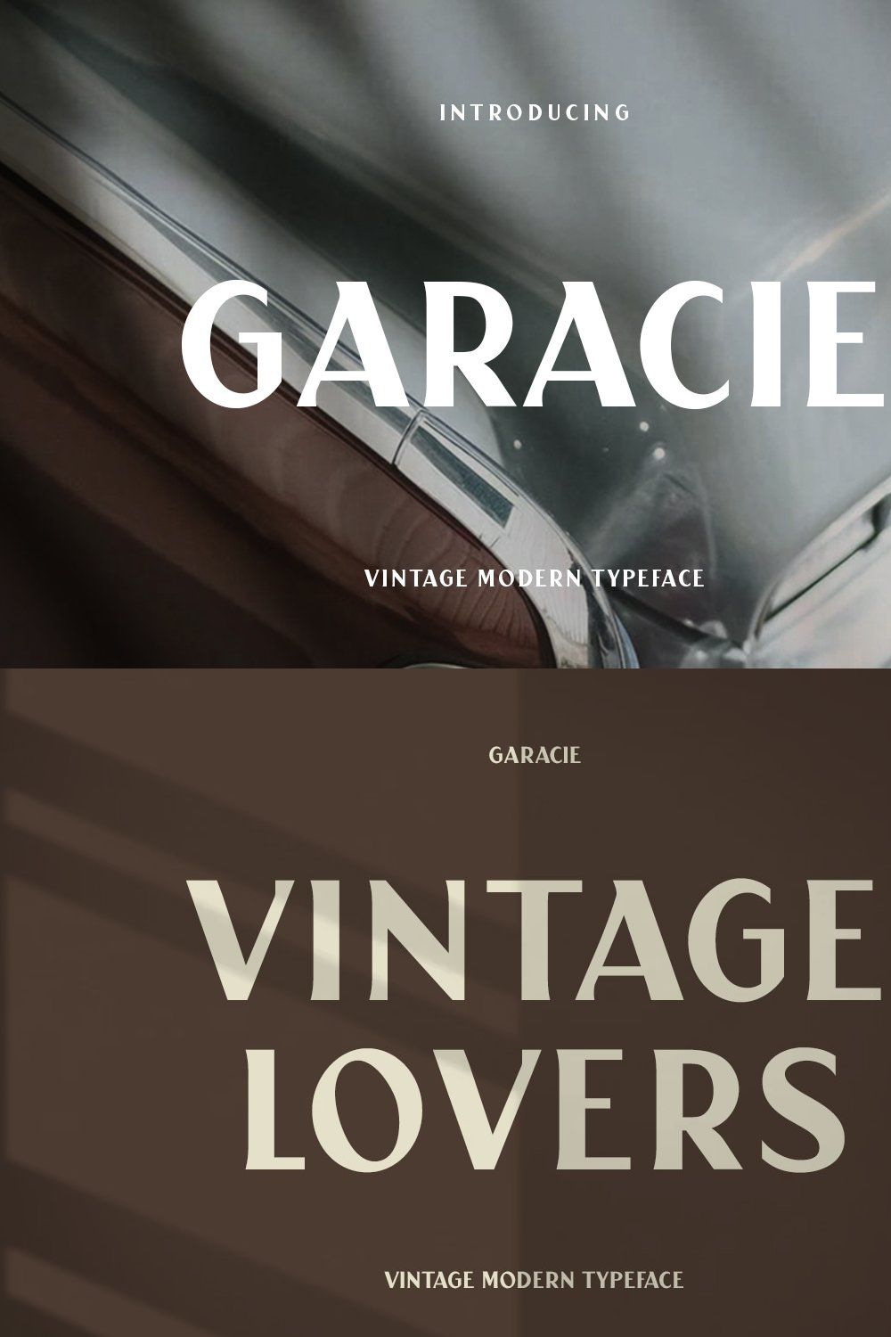 Garacie Vintage Modern Typeface pinterest preview image.