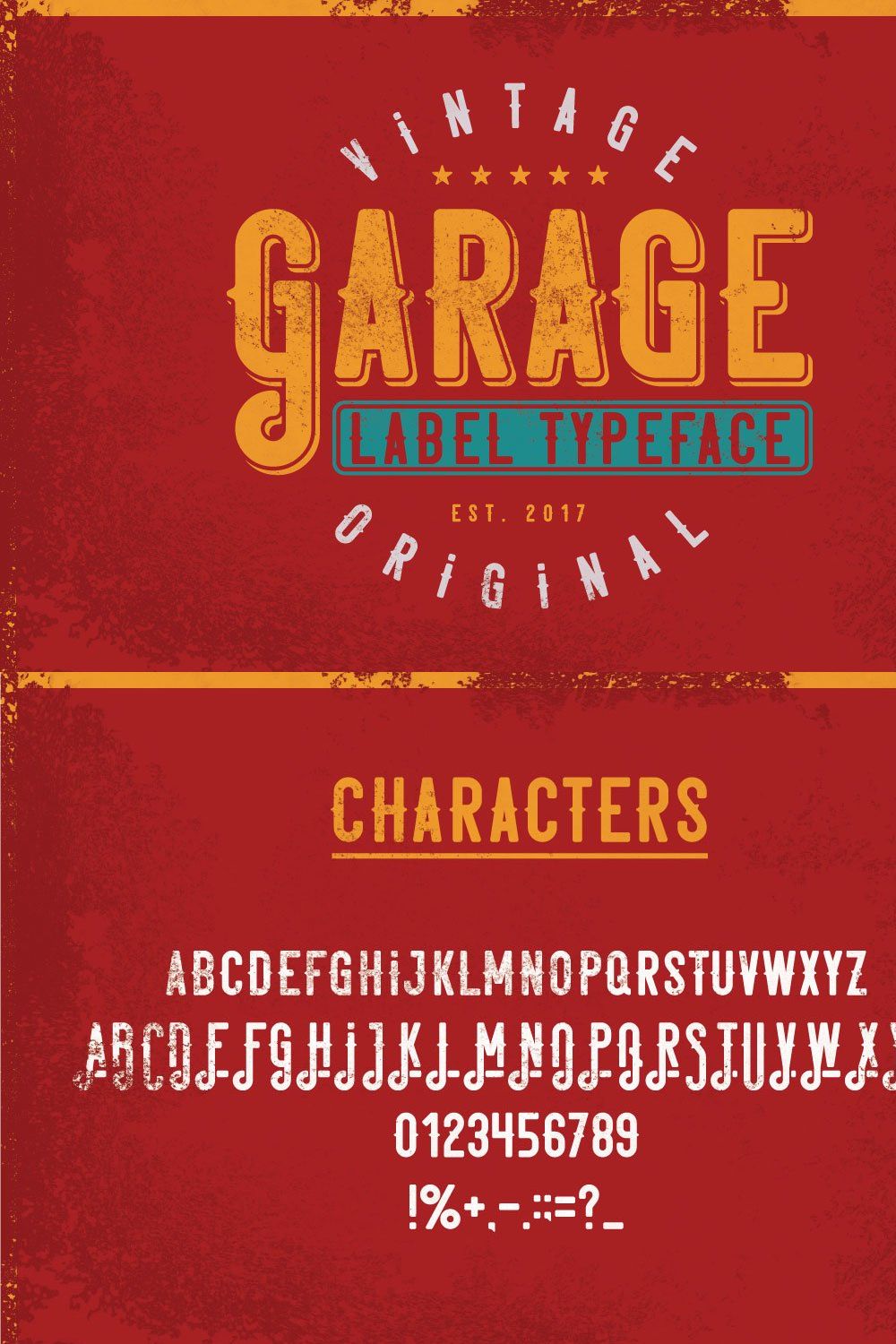 Garage typeface pinterest preview image.