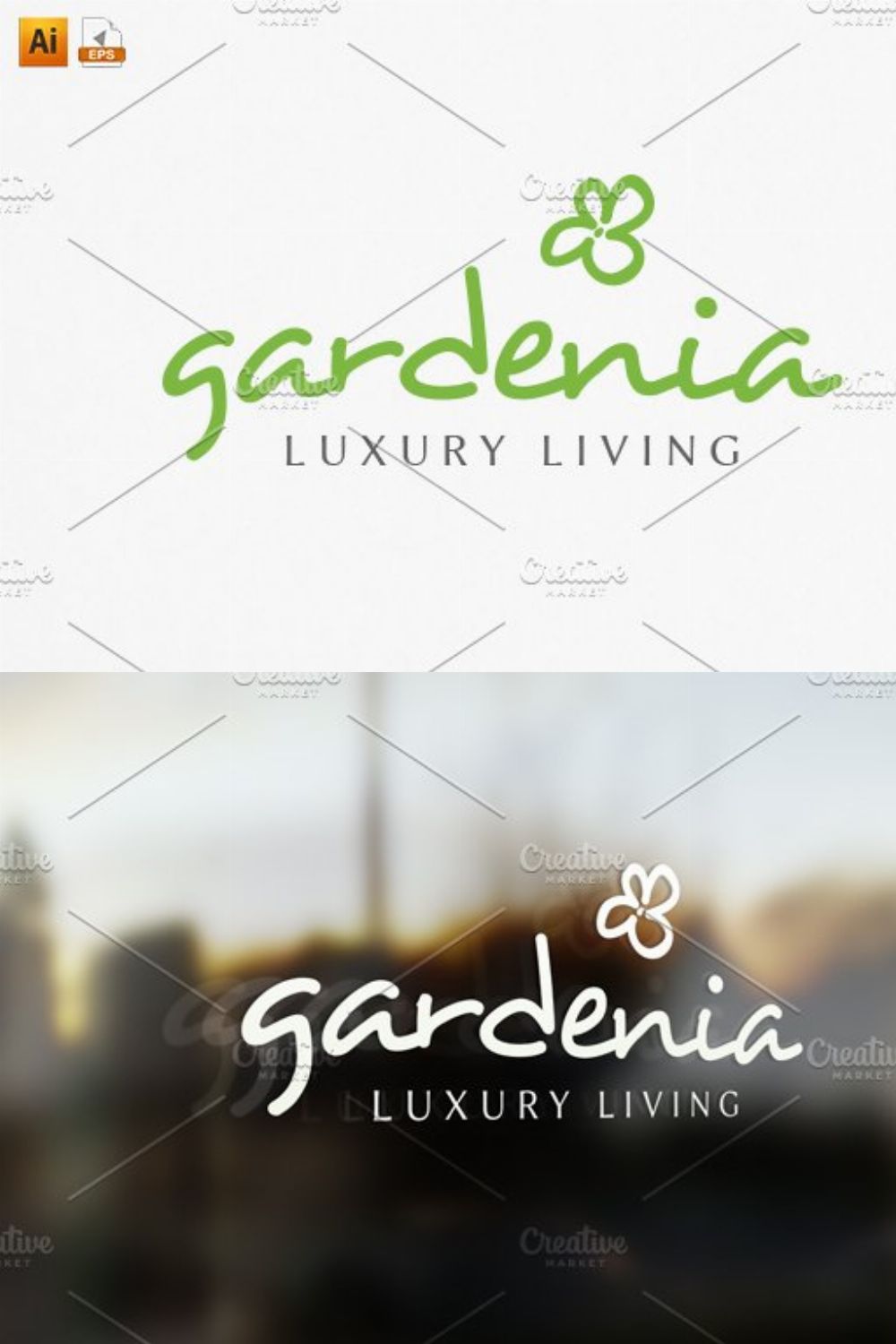 Gardenia Logo Template pinterest preview image.