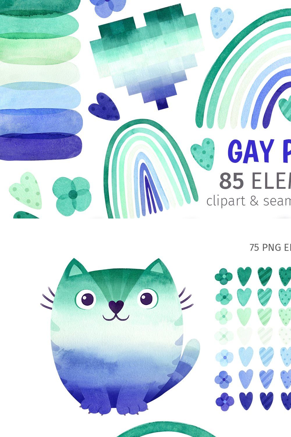 Gay pride clipart and patterns pinterest preview image.