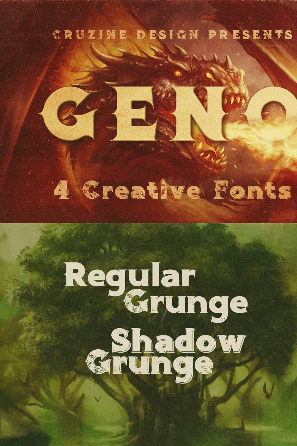 Geno Typeface pinterest preview image.