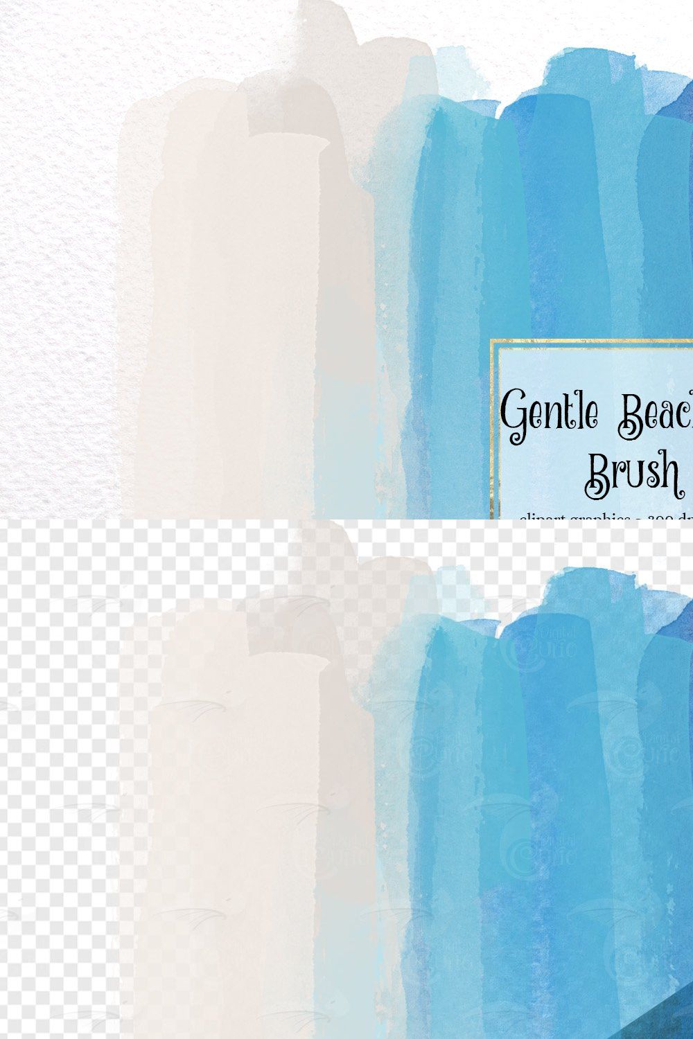 Gentle Beach Watercolor Brush Stroke pinterest preview image.