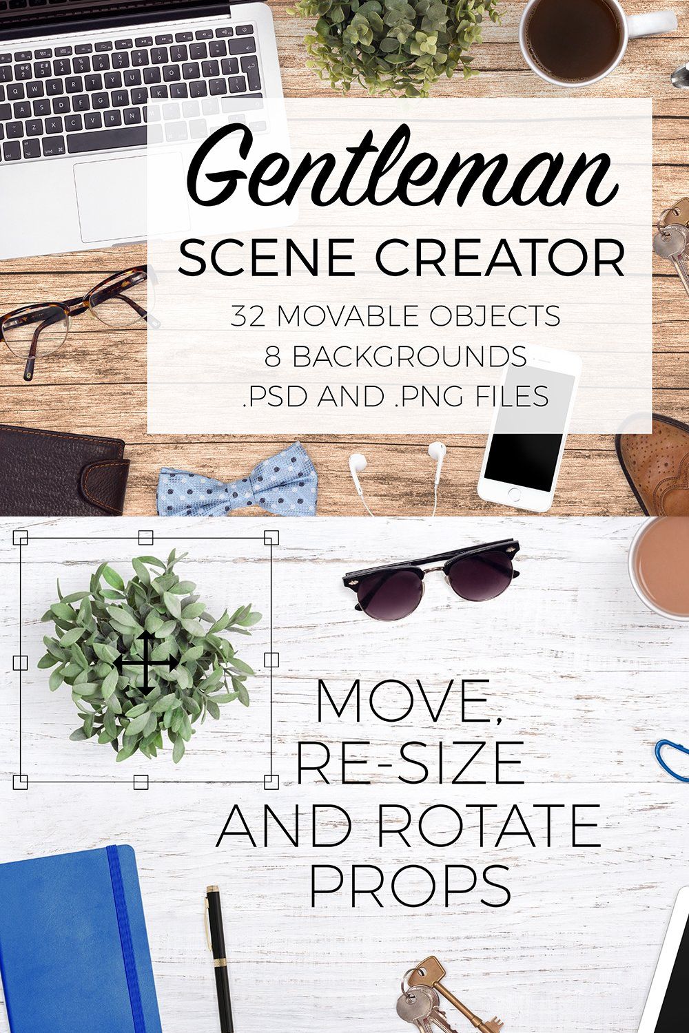 Gentleman Scene Creator Top View pinterest preview image.