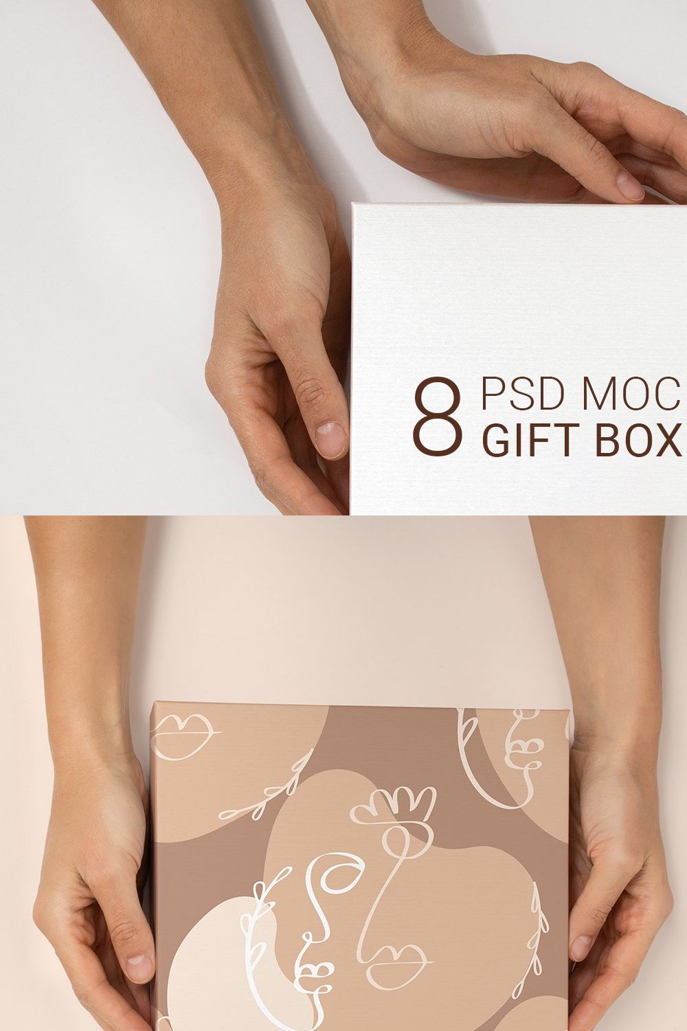 Gift Box Mockup | Wrapping | Layered pinterest preview image.