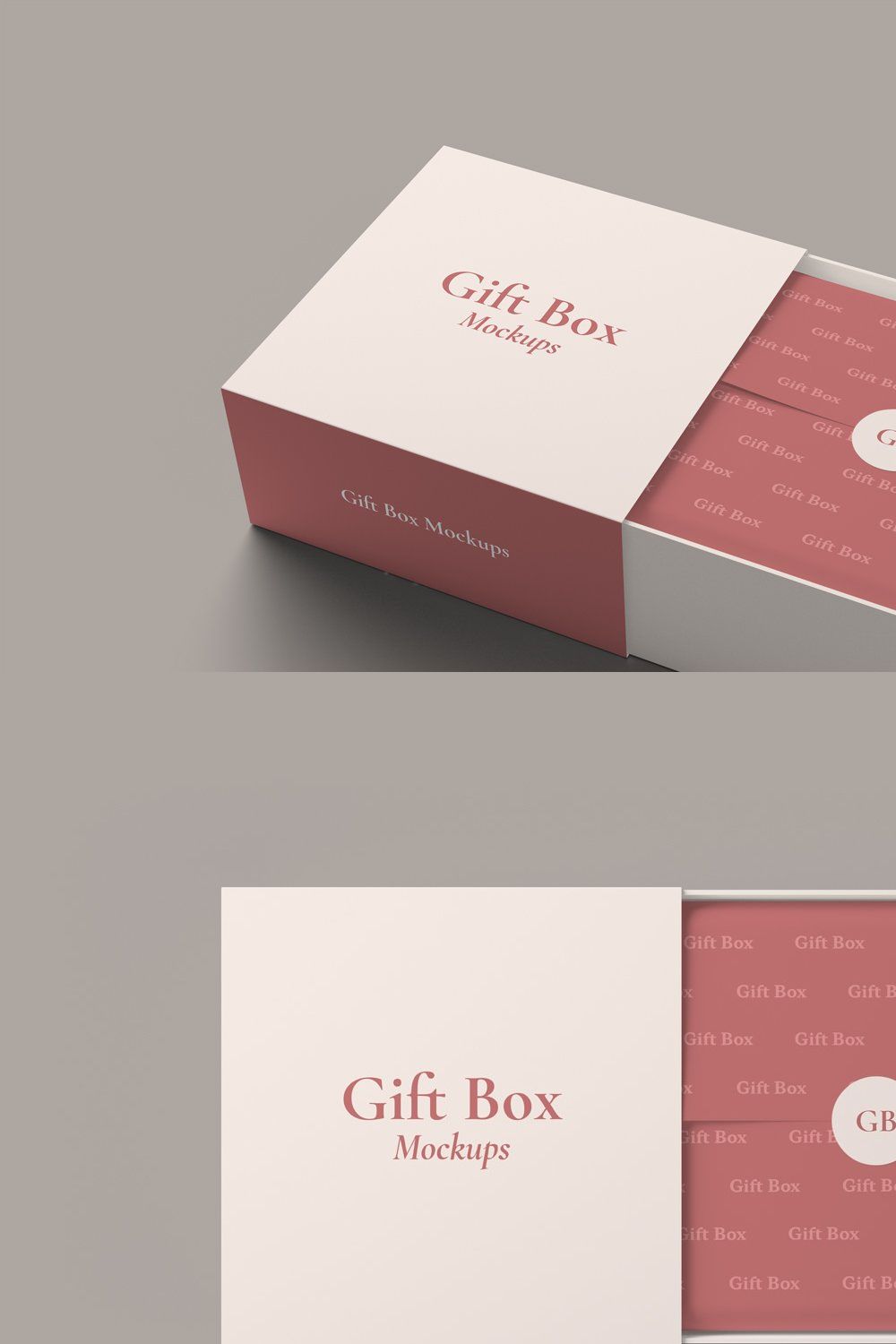 Gift Box Mockups pinterest preview image.