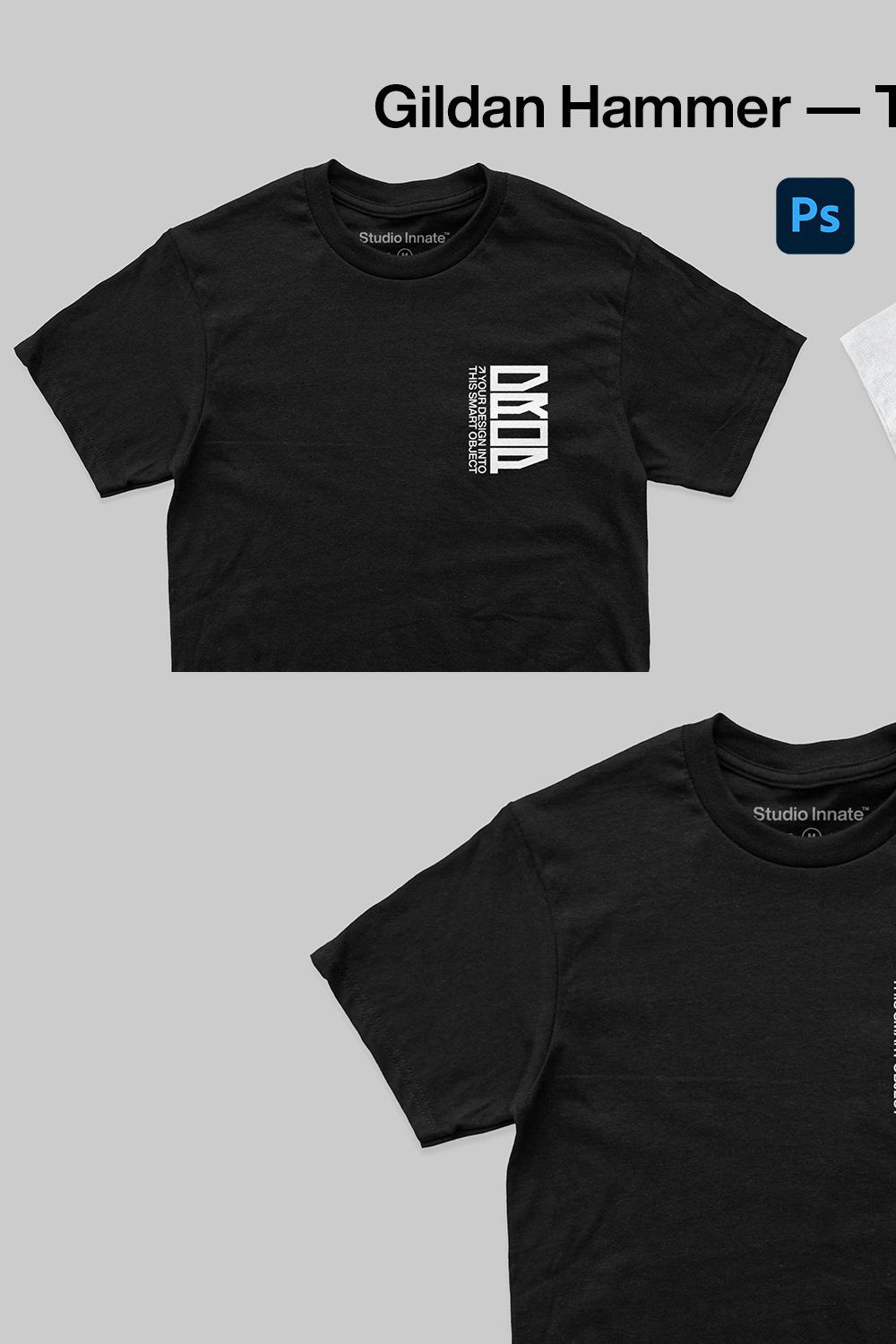 Gildan Hammer T-Shirt Mockup pinterest preview image.