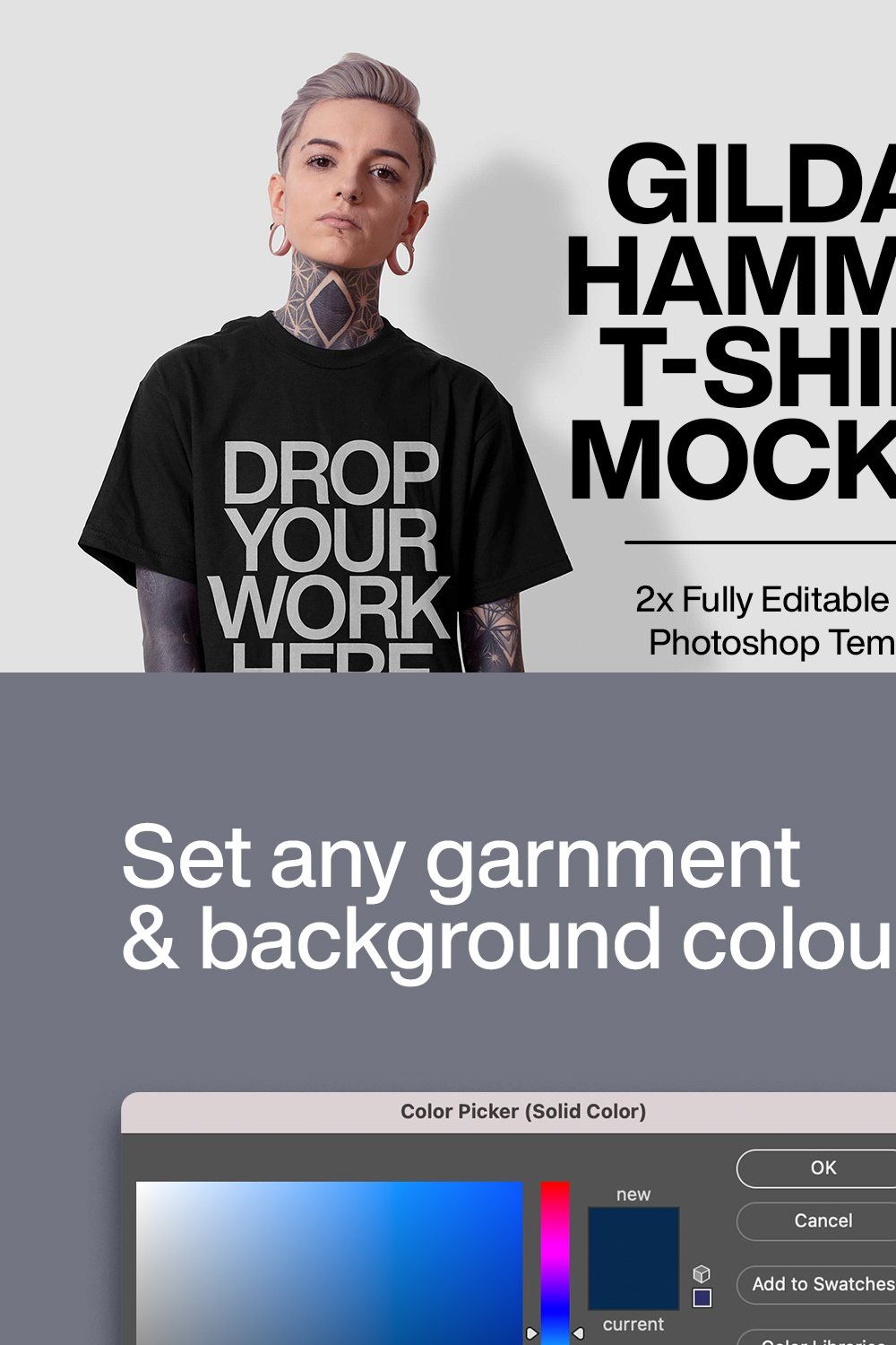 Gilden Hammer T-Shirt Modelled pinterest preview image.