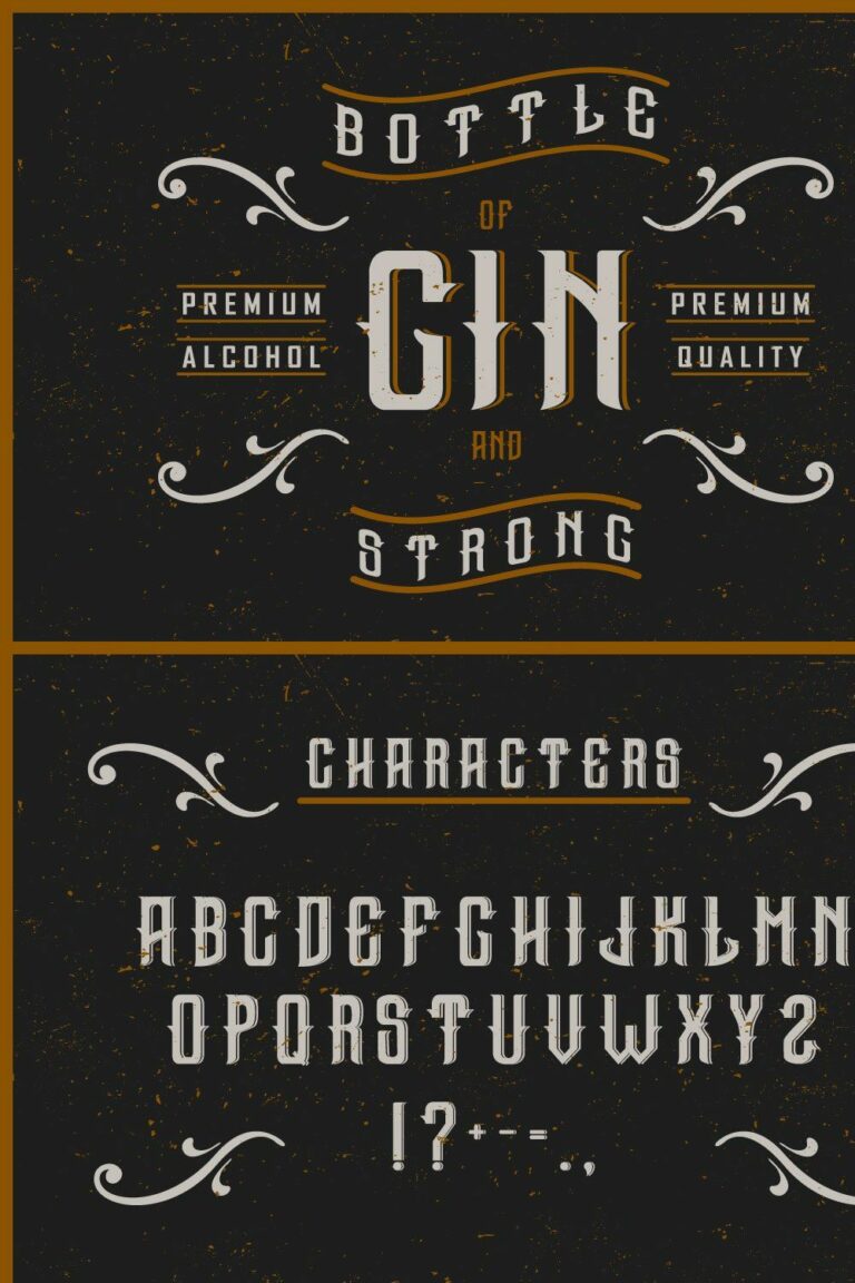 Gin label font MasterBundles
