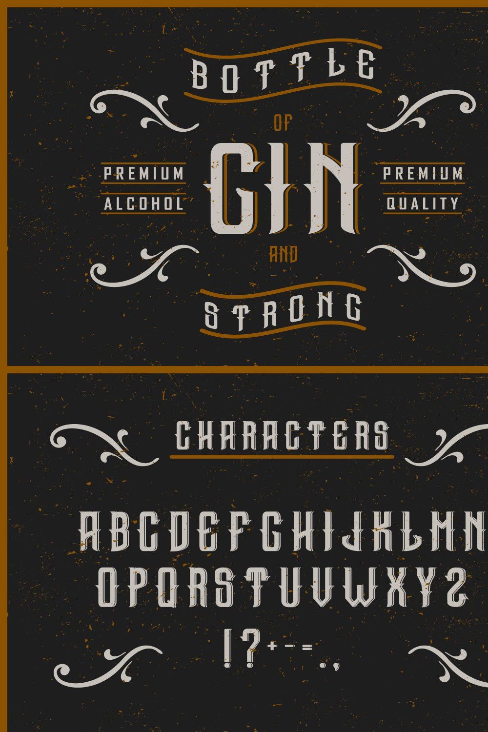 Gin label font pinterest preview image.