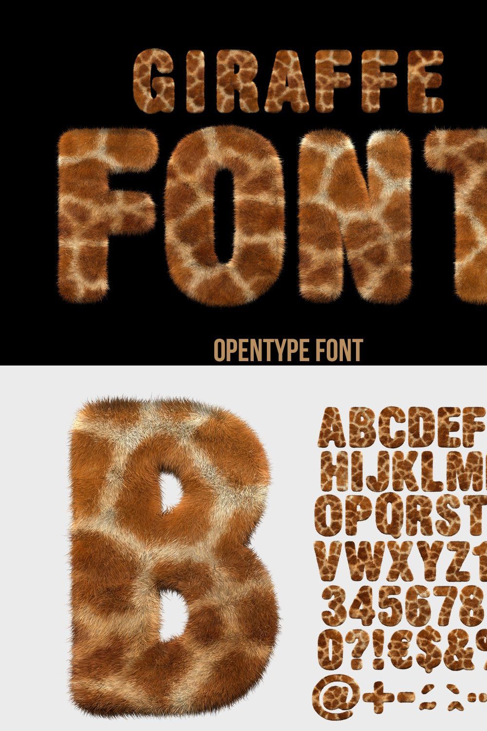 Giraffe Font pinterest preview image.