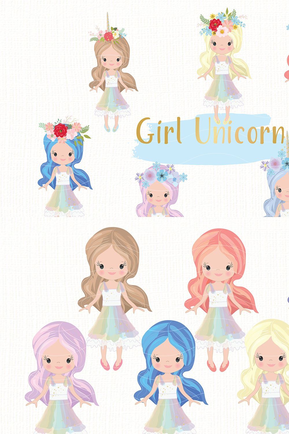 Girl With A Unicorn Horn pinterest preview image.