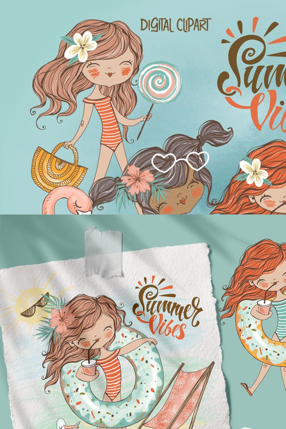 Girls weekend clipart Png Kids beach pinterest preview image.