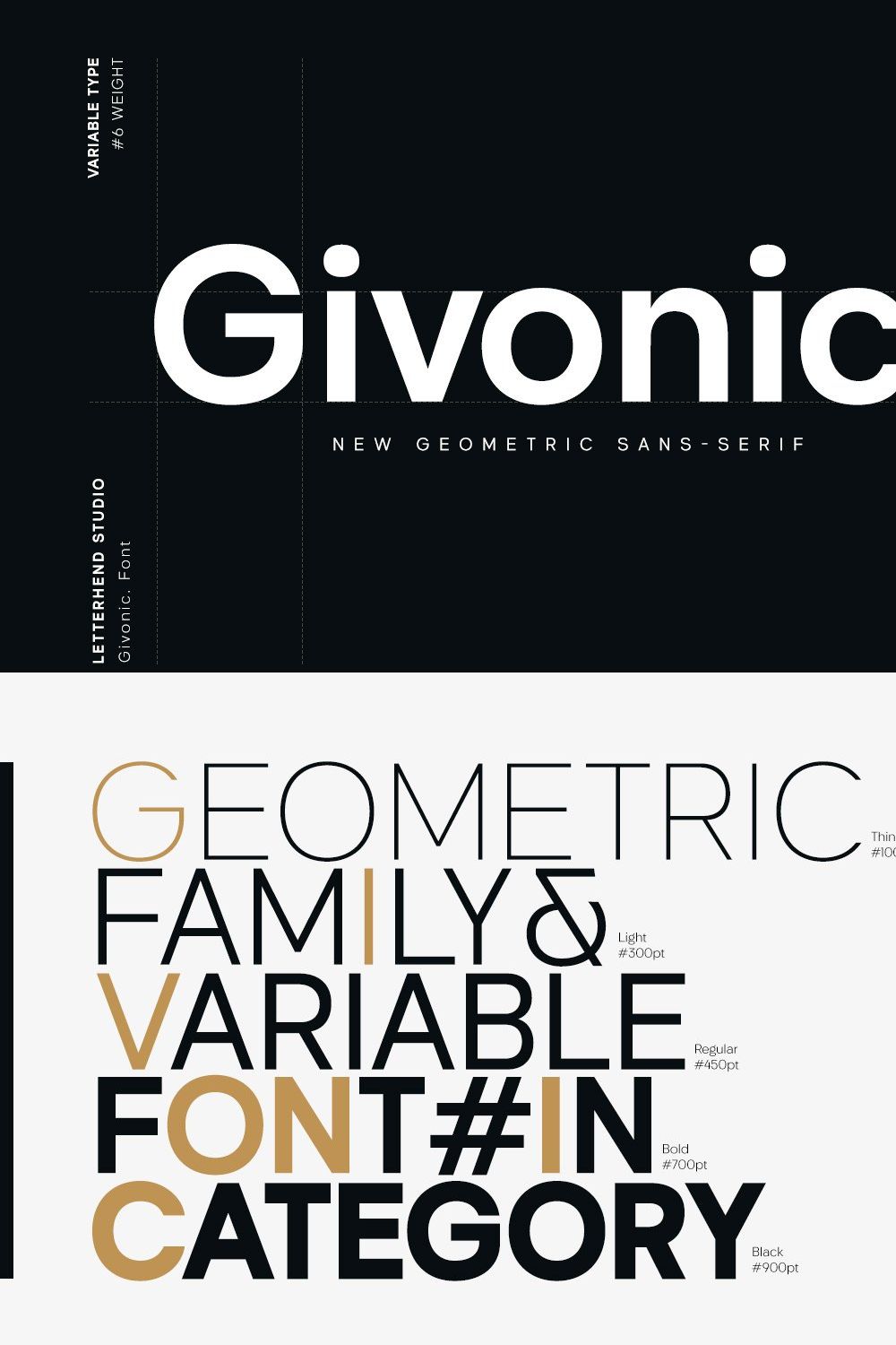 Givonic - Variable Font pinterest preview image.