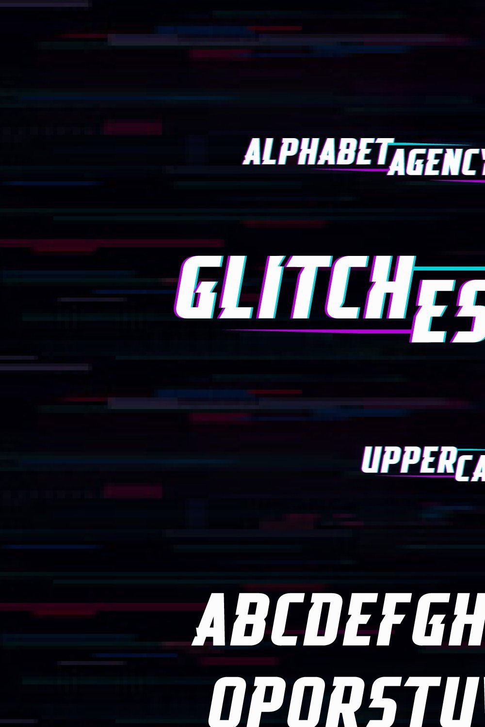 GLITCH ESPORTS DISPLAY FONT pinterest preview image.