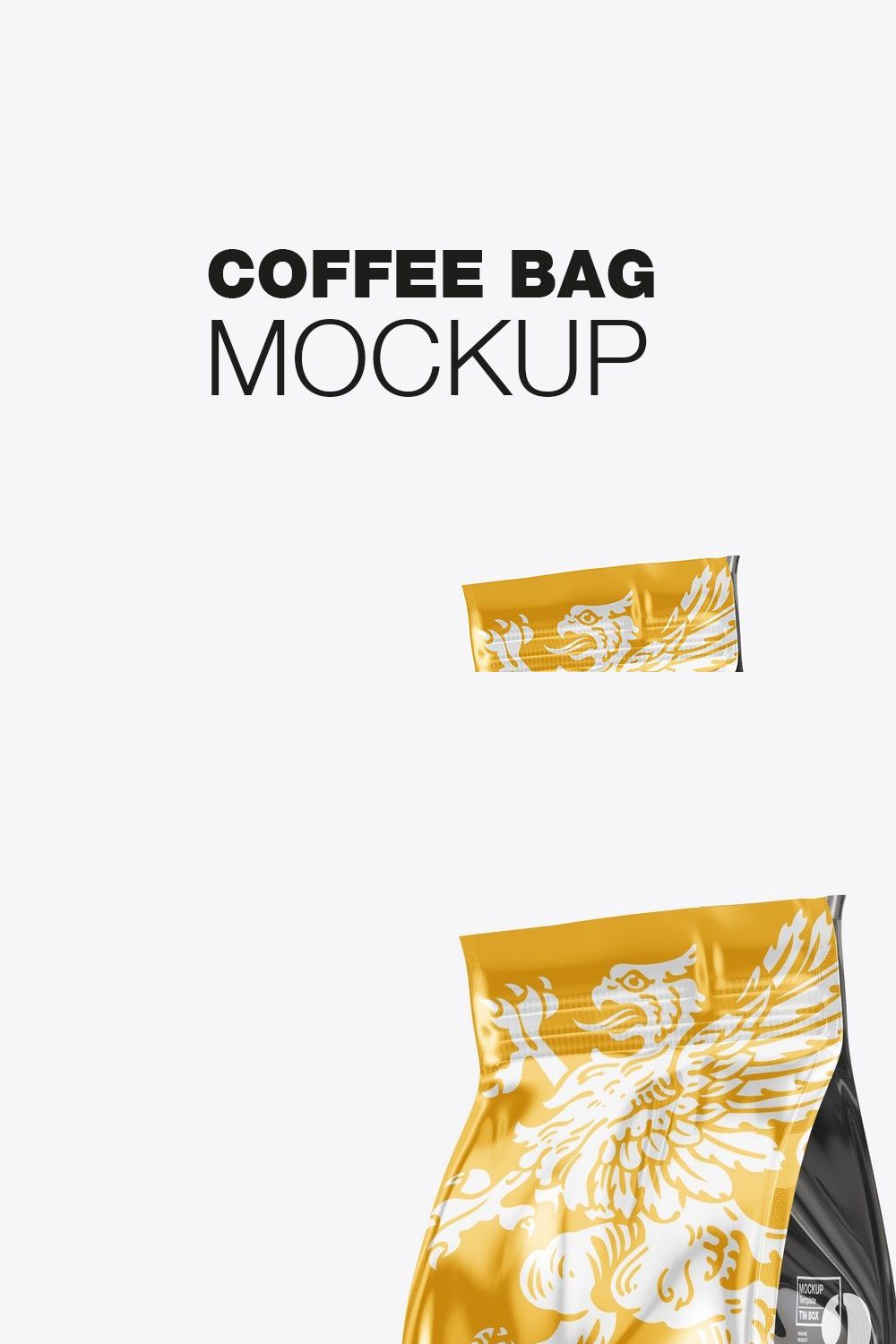 Glossy Plastic Paper Coffee Bag Mock pinterest preview image.