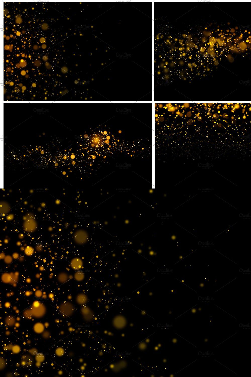 Gold Glitter Light Bokeh Background. pinterest preview image.