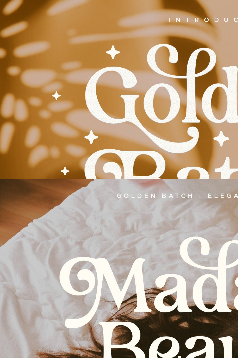 Golden Batch - Elegant Serif Font pinterest preview image.
