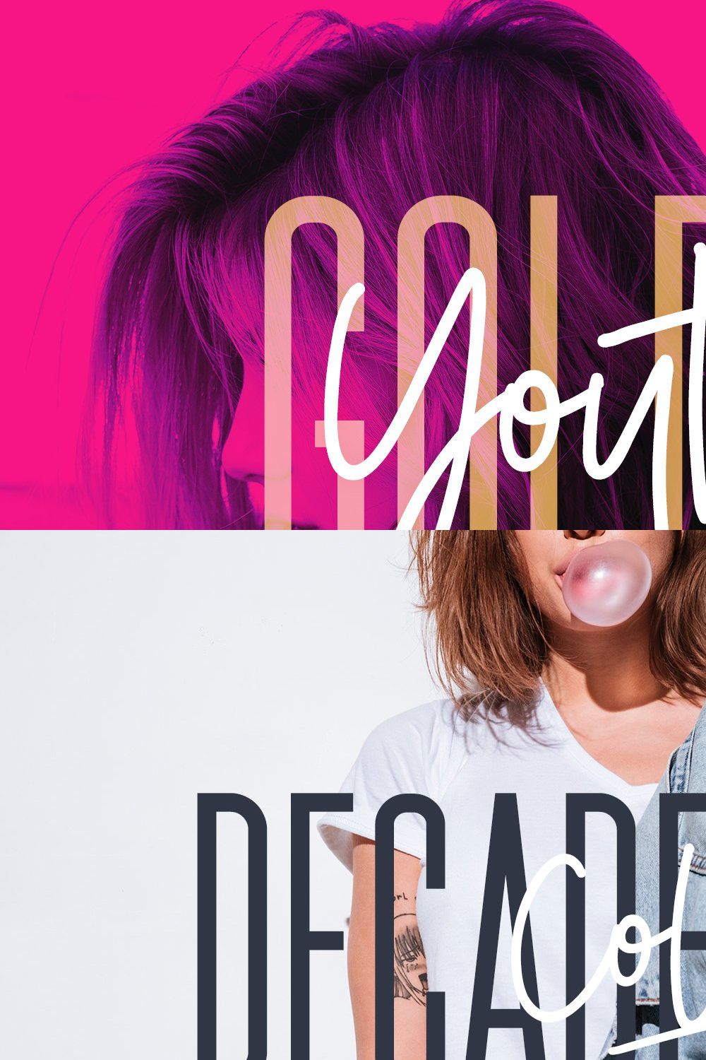 Golden Youth Font Duo pinterest preview image.