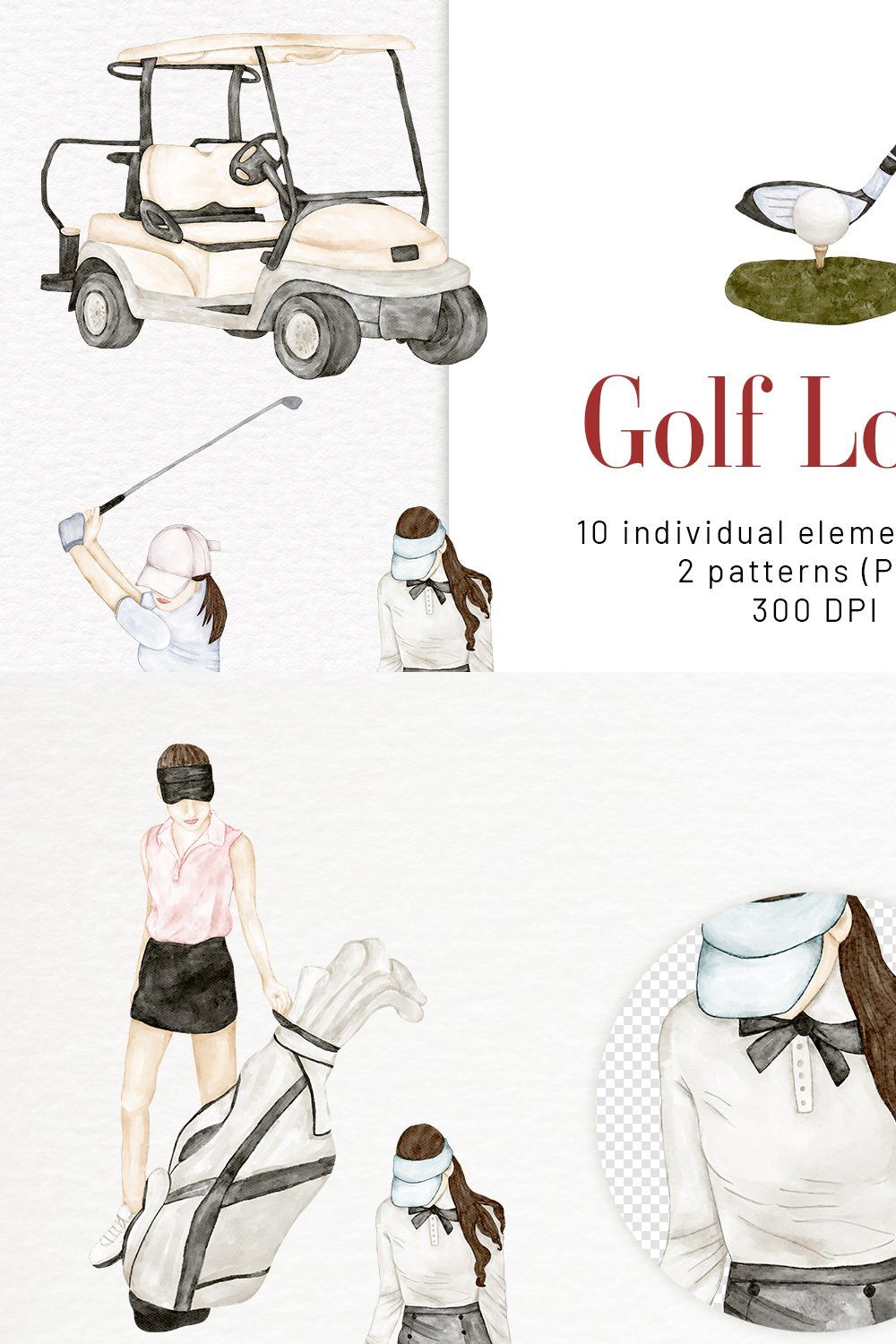 Golf Clipart Sport Hobby Girl Patten pinterest preview image.