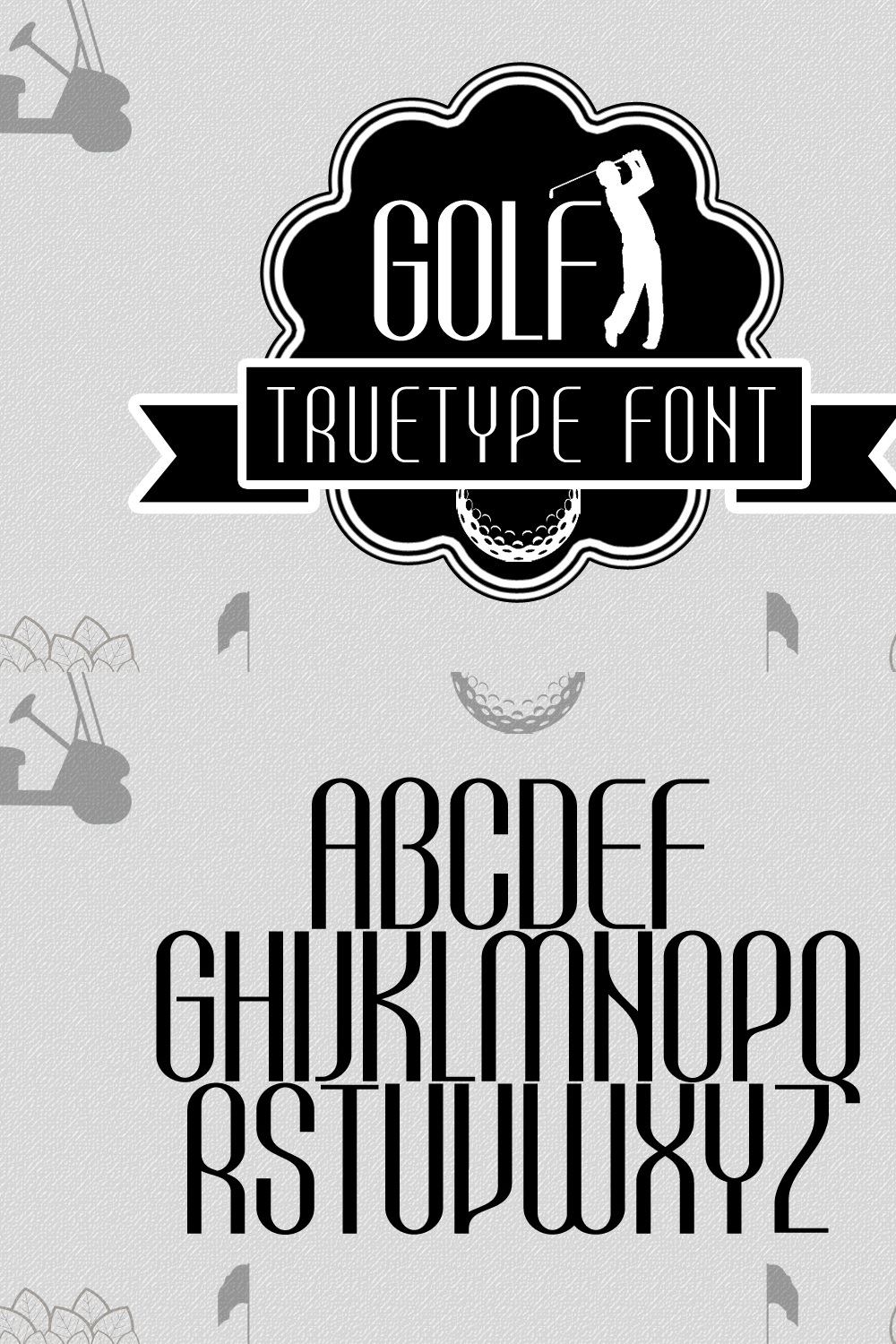 Golf TrueType Font pinterest preview image.
