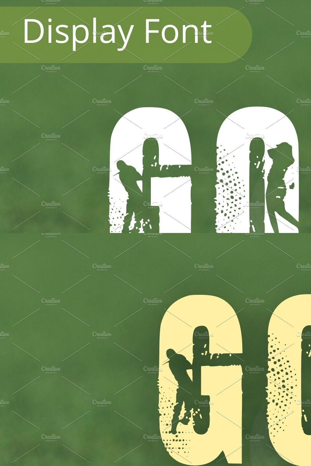 Golfer Font, SVG cut files Font pinterest preview image.