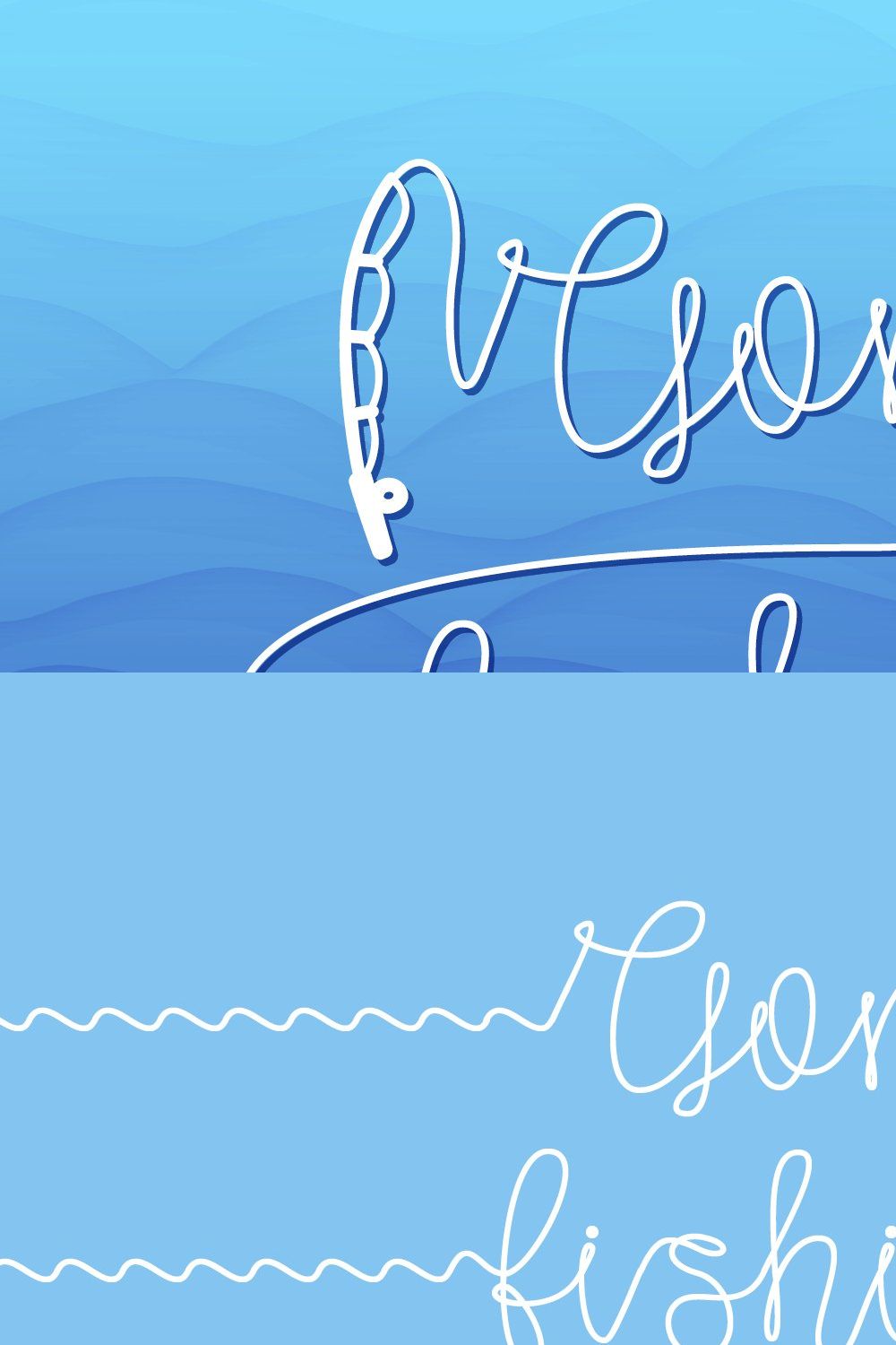 Gone Fishing - a fishing font!!! pinterest preview image.