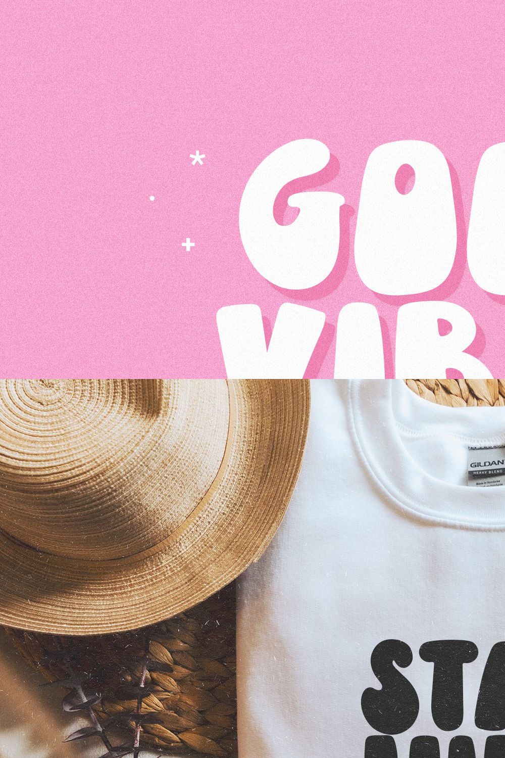 Good Vibes | Retro Font pinterest preview image.