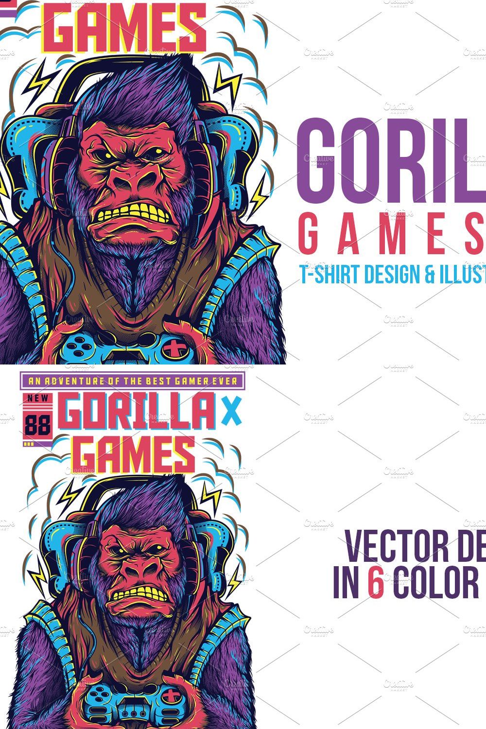Gorilla Games Illustration pinterest preview image.