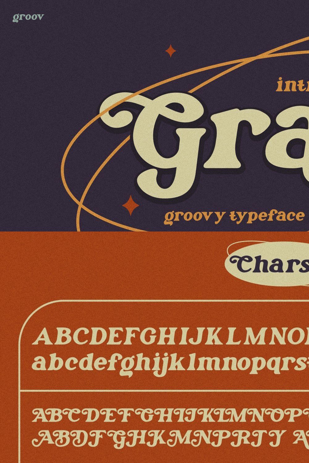 Gracy - Groovy Typeface pinterest preview image.