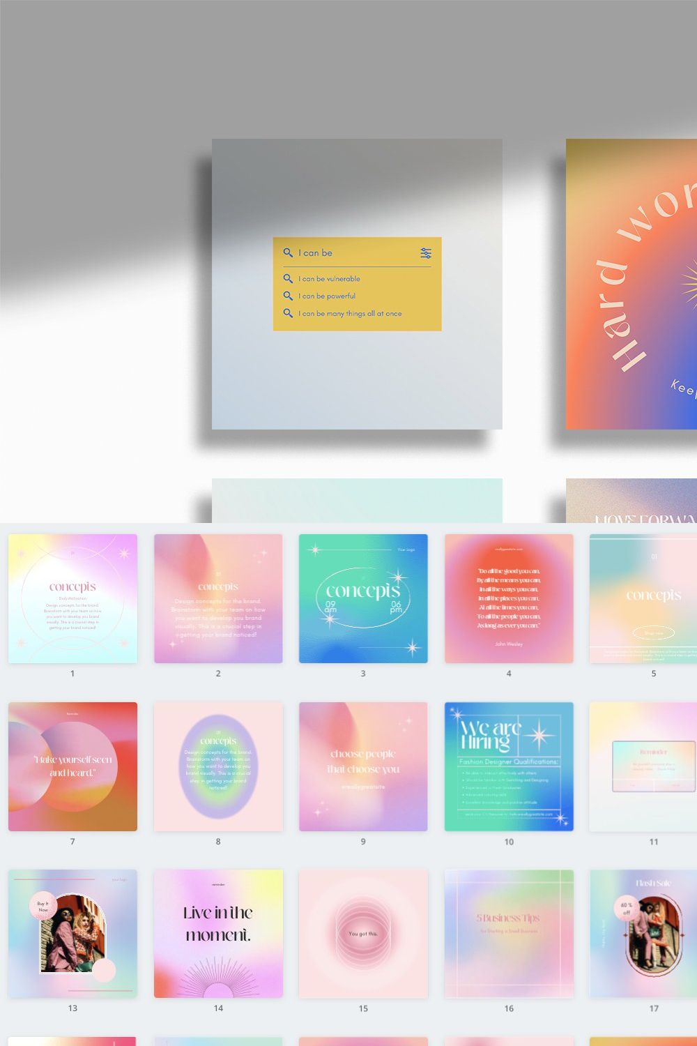 Gradient Instagram Feed Canva pinterest preview image.