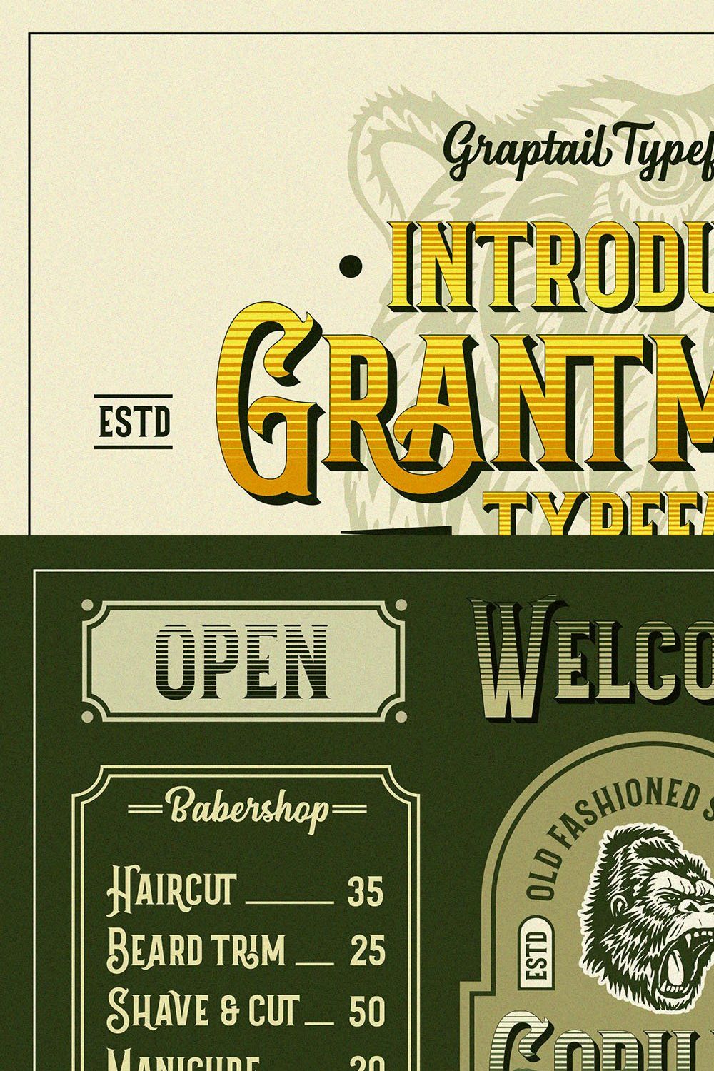 Grantmouth Font Duo + Extras pinterest preview image.