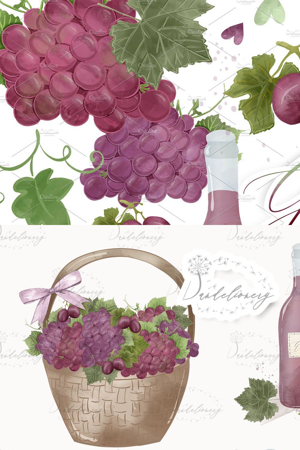 Grape design pinterest preview image.