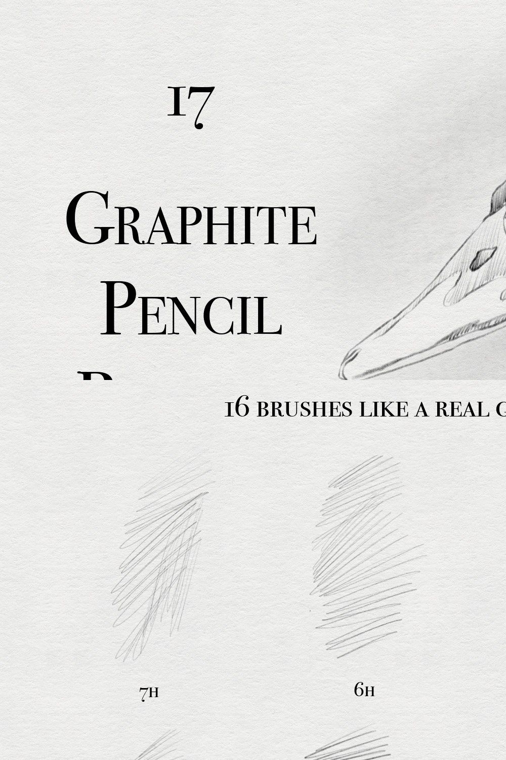 Graphite Pencils for Procreate pinterest preview image.