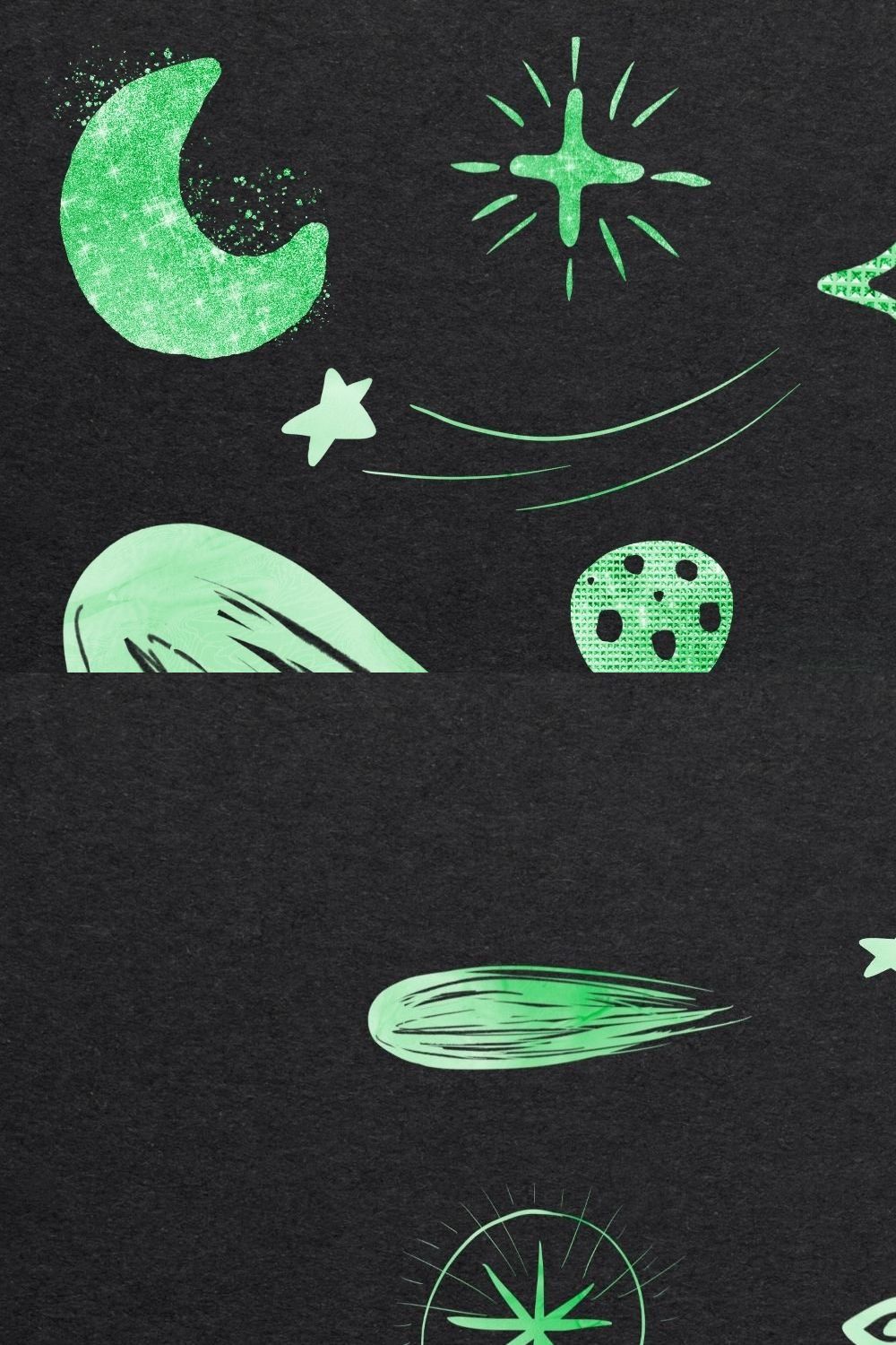 Green Galaxy Clipart pinterest preview image.