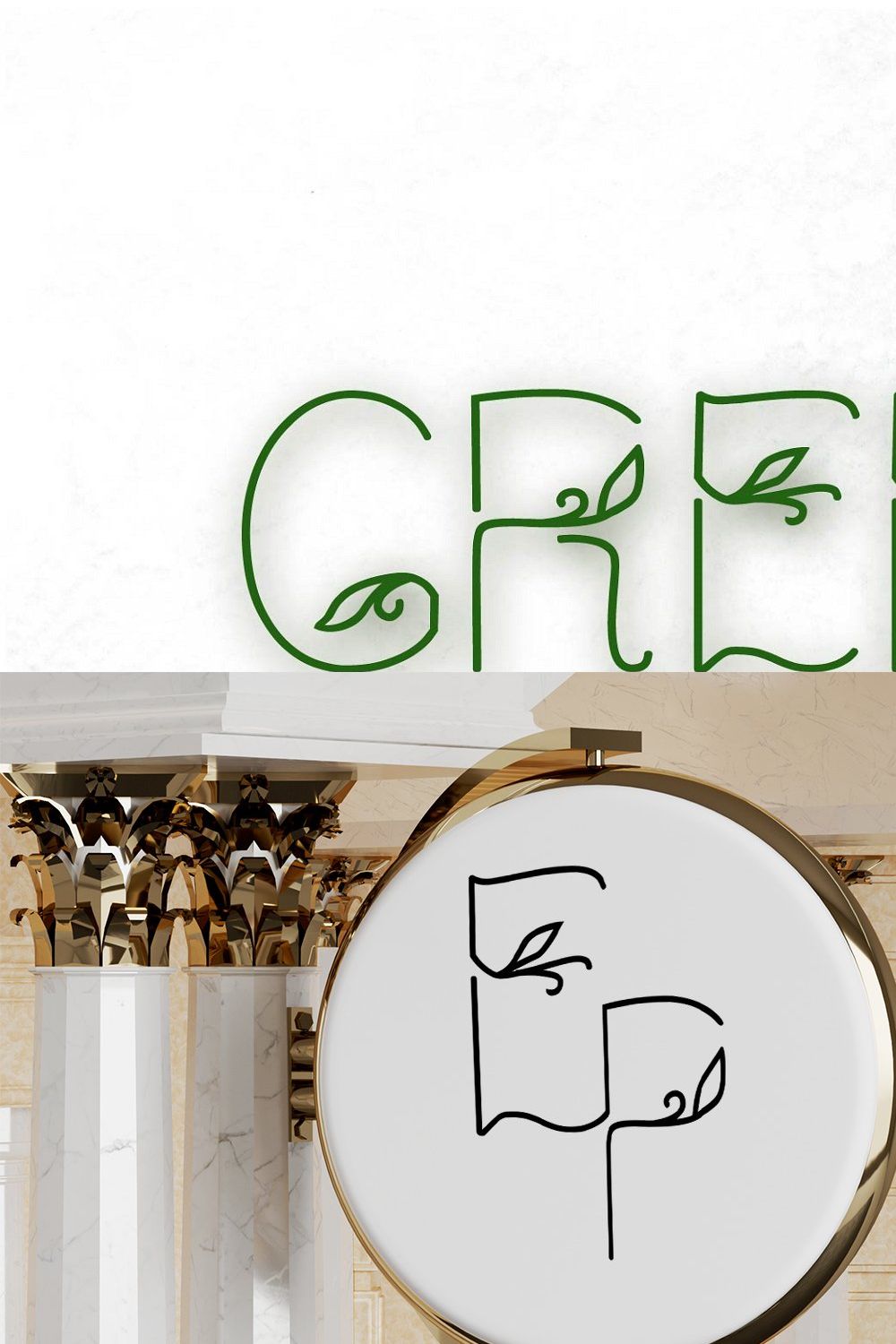 Greenpower-Thin Line Floral  Font pinterest preview image.