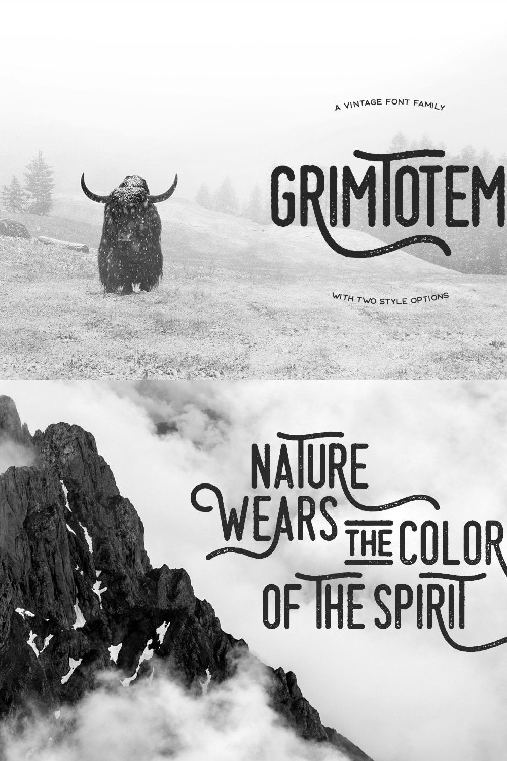 Grimtotem Typeface pinterest preview image.